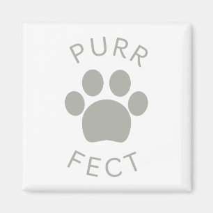 Cat Perfect Grey Purr Paw Print Magnet