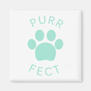 Cat Perfect Light Blue Purr Paw Print Magnet