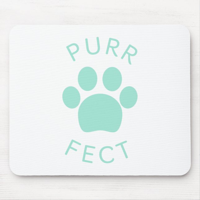 Cat Perfect Light Blue Purr Paw Print Mouse Pad (Front)