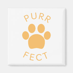 Cat Perfect Orange Purr Paw Print Magnet