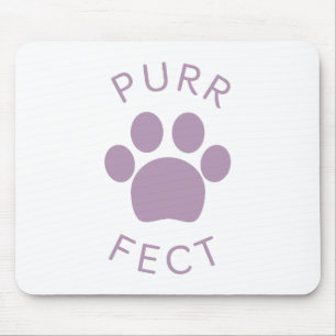 Cat Perfect Purple Purr Paw Print Mouse Pad