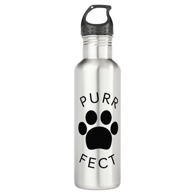 Cat Perfect Purr Paw Print 710 Ml Water Bottle (Front)