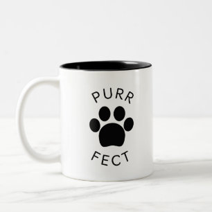 Cat Perfect Purr Paw Print Two-Tone Coffee Mug