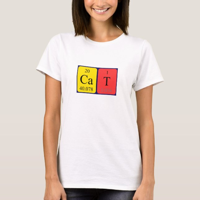 Cat periodic table name shirt (Front)