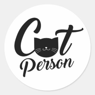 Cat Person Classic Round Sticker