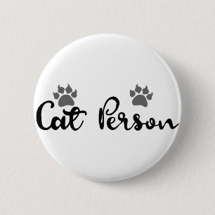 Cat Person Typography Art 2 Inch Round Button