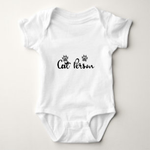 Cat Person Typography Art Baby Bodysuit