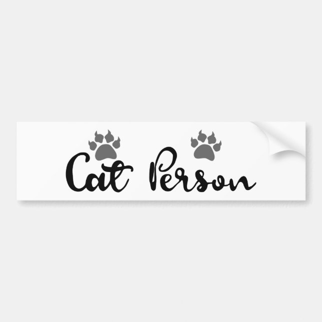 Cat Person Typography Art Bumper Sticker (Front)