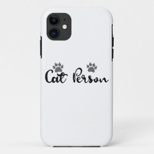 Cat Person Typography Art iPhone 11 Case