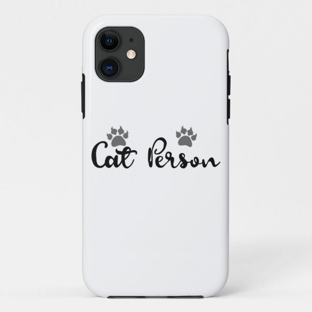 Cat Person Typography Art Case-Mate iPhone Case (Back)