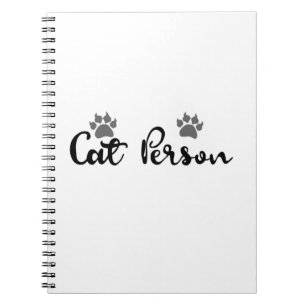 Cat Person Typography Art Notebook