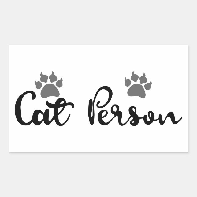 Cat Person Typography Art Sticker (Front)