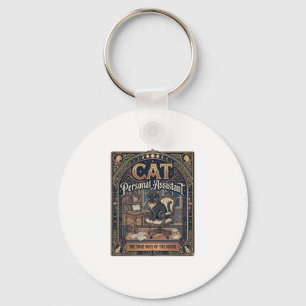 Cat Personal Assistant Cat Funny Owner Humour Vint Keychain