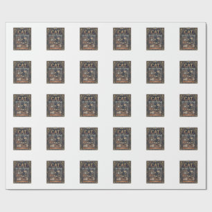 Cat Personal Assistant Cat Funny Owner Humour Vint Wrapping Paper