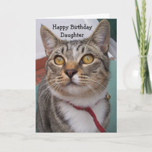 Cat Personalised Daughter Birthday Card