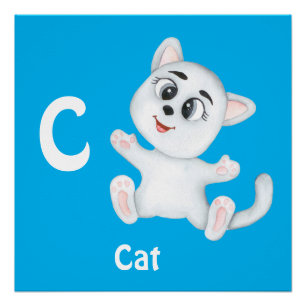 Cat personalize ABC: Letter C - Add Your Name Poster