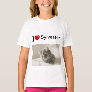 Cat Personalized black text T-Shirt