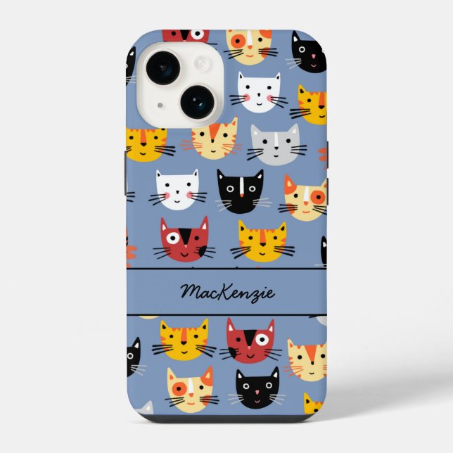 Cat Personalized Pattern iPhone Case (Back)