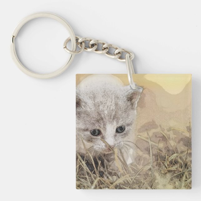 Cat, Pet, Cute Keychain (Front)