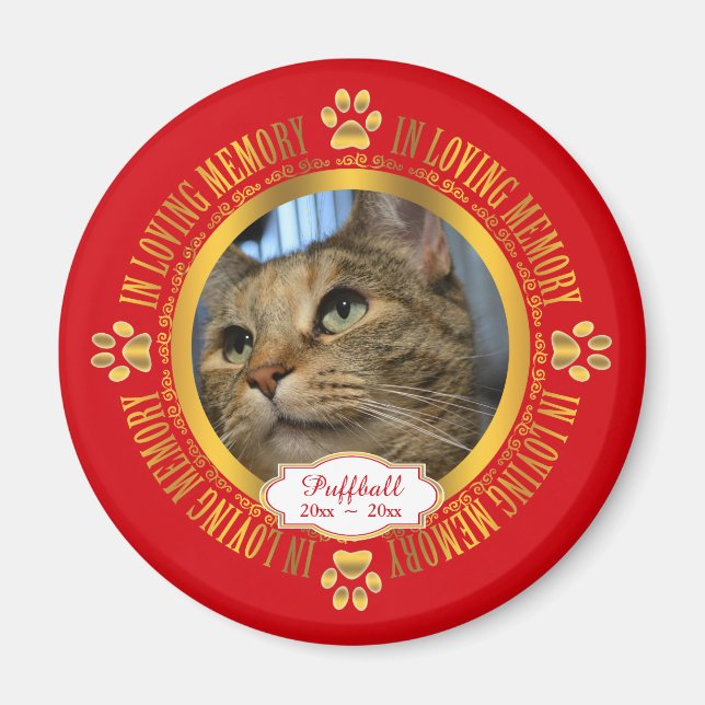 Cat Pet In Loving Memory Memorial Keepsake Magnet (Front)