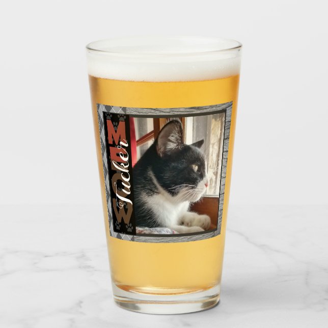 Cat Pet Name Meow One Photo Glass (Front Filled)