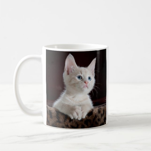 Cat Pet Photo Personalized Double Sided Coffee Mug (Left)
