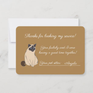 Cat/Pet Sitter Thank You Card