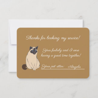 Cat/Pet Sitter Thank You Card