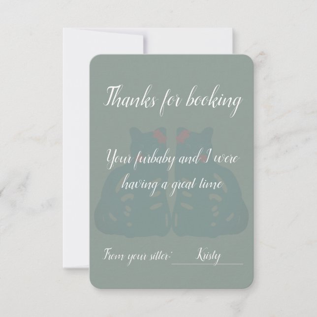 Cat/Pet Sitter's Thank You Card (Front)