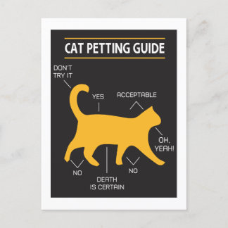 Cat Petting Guide Postcard