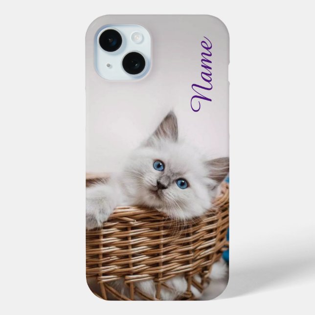 Cat phone case customized with your pet name (Back)