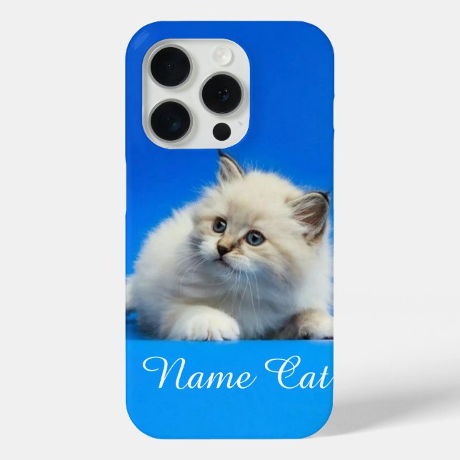 Cat  phone case customized with your pet name (Back)
