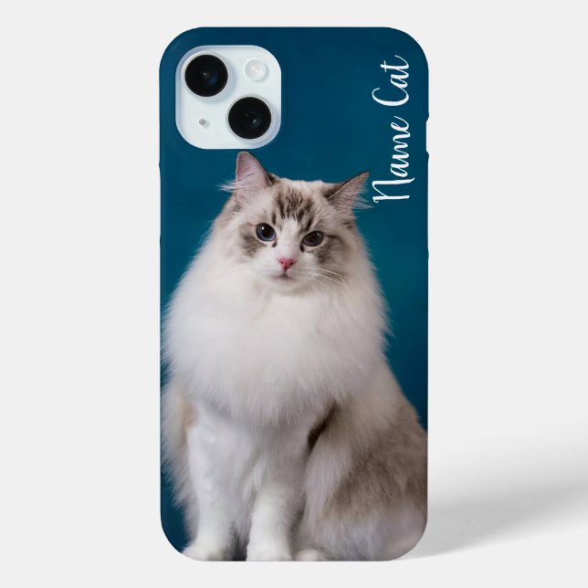 Cat phone case customized with your pet name (Back)