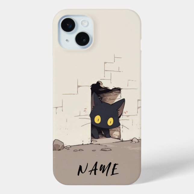 Cat phone case customized with your pet's name (Back)