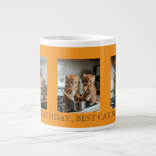 Cat Photo Collage Best Cat Mom Large Coffee Mug