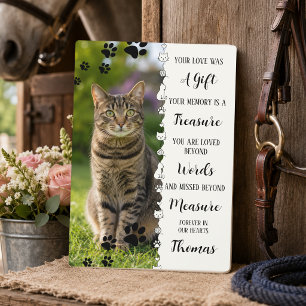 Cat Photo Custom Poem Memorial  Plaque