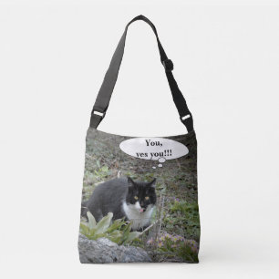 Cat Photo Custom text  Cross Body Bag