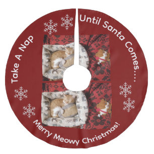 Cat Photo , Humor Text, Customize , Brushed Polyester Tree Skirt