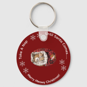 Cat Photo , Humor Text, Customize , Keychain