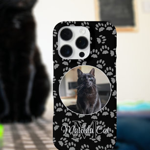 Cat Photo Paw Print Pattern Personalized iPhone 16 Pro Case