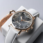 Cat Photo Personalized Watch<br><div class="desc">Cats leave paw prints in your heart.
Display your favourite cat photo with this beautiful personalized watch perfect for the World's Best Cat Mom/Dad.</div>