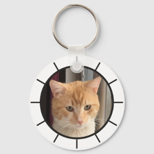 Cat Photo, replaceable, Funny  Keychain
