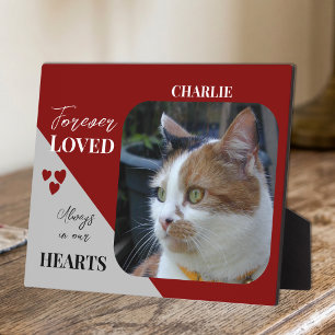 Cat Photo Sympathy Keepsake Pet Memorial burgundy Plaque