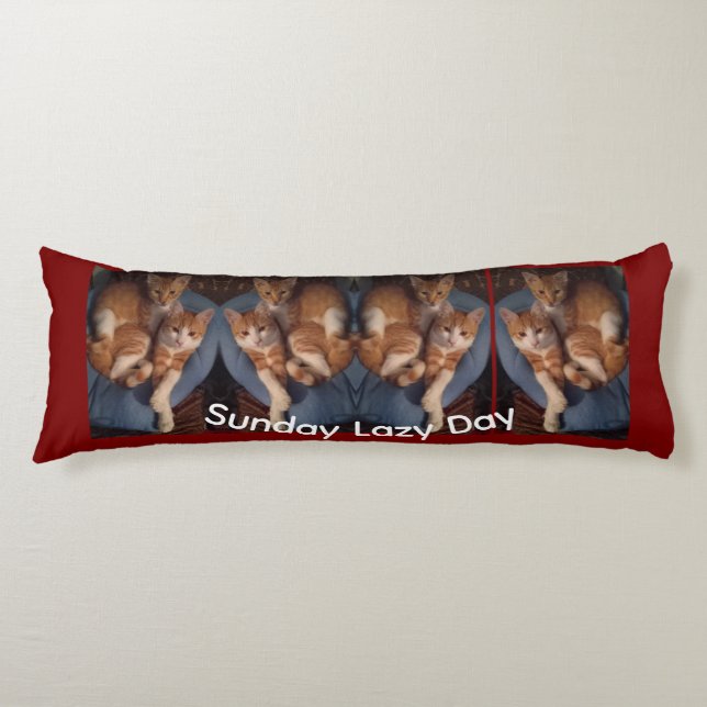 Cat photo text customize ,  body pillow (Front)
