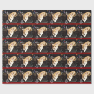 Cat Photo Text, Customize, Happy New Year 20XX, Wrapping Paper