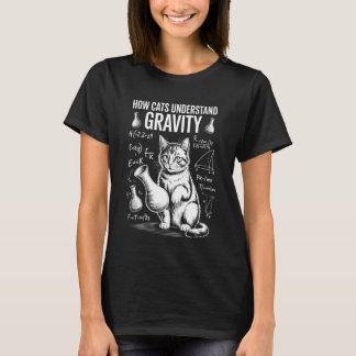 Cat Physics How Cats Understand Gravity Funny Cat  T-Shirt