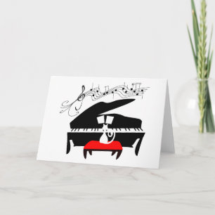Cat & Piano Card