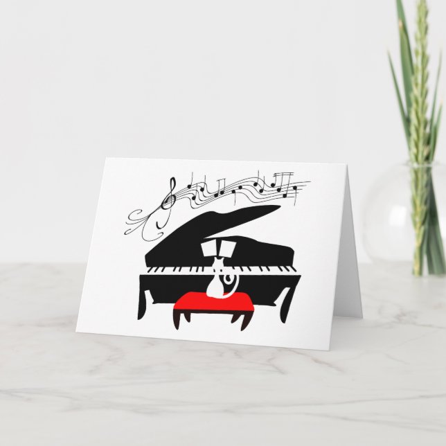 Cat & Piano Card (Front)