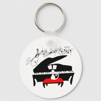 Cat & Piano Keychain