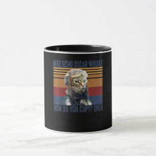Cat Pilot Mike Echo Oscar Whisky Costume Gift Mug